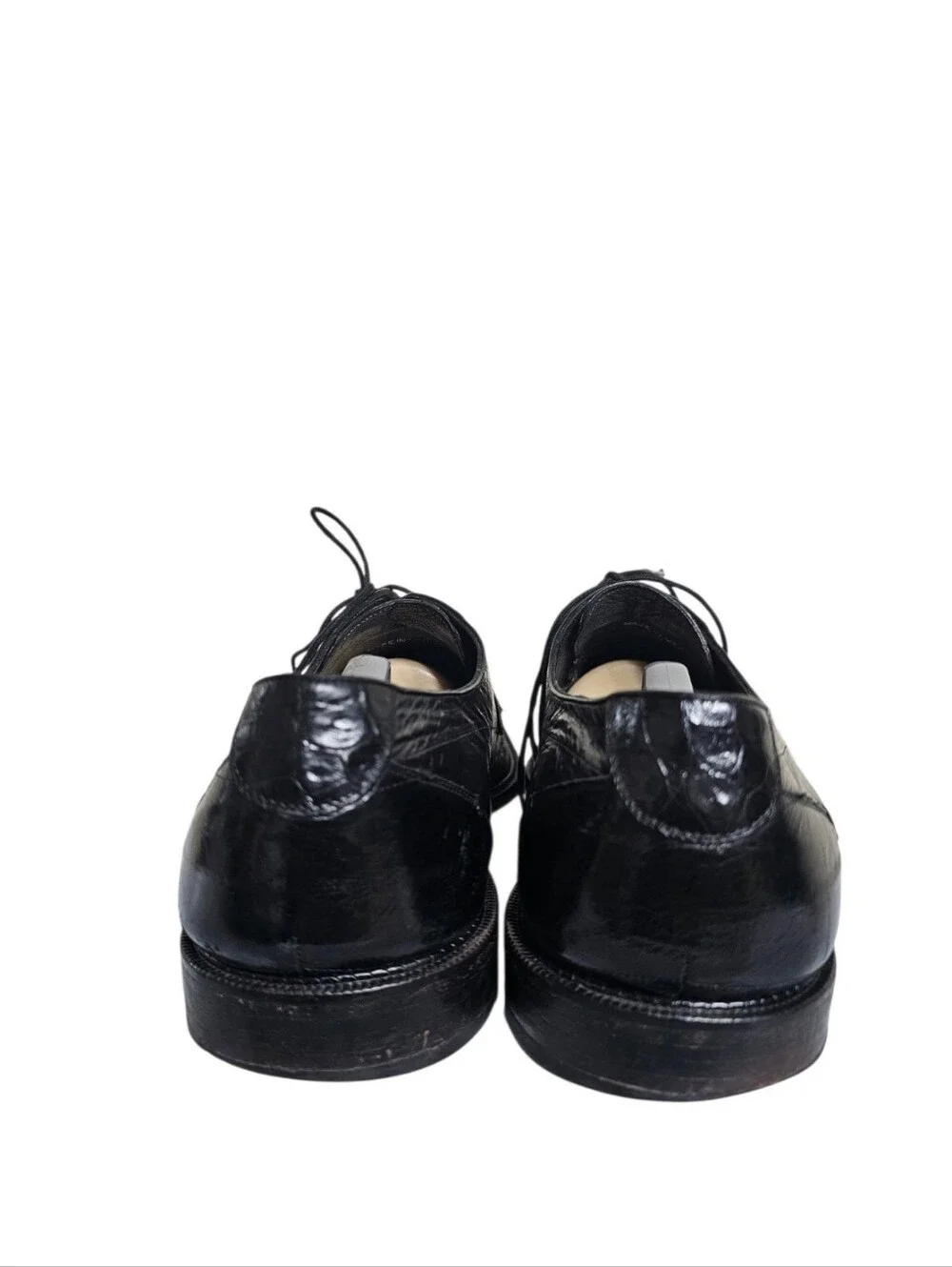 Belvedere Exotic Black Crocodile Dress Shoes Handmade Mens Sz 13 RARE SHOES